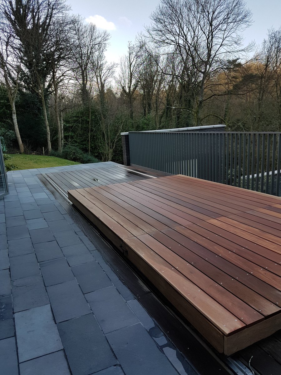 SummitLeisure's tweet photo. Lovely rolling deck we installed over this inground swimspa on a raised terrace. #swimspa #thermalcover #rollingdeck #swimspa https://t.co/w2H5a4kPyv