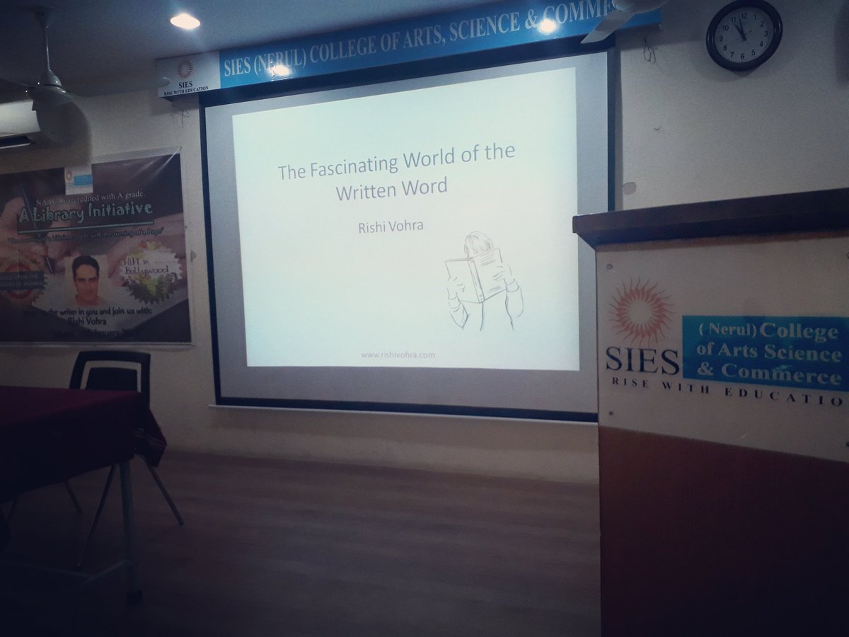 iRishiVohra's tweet photo. Just before stepping on stage. #authorpresentation #guestlecture #siescollege #author https://t.co/xTGn1cloYG
