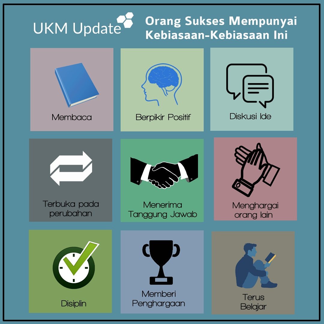 Orang Sukses Mempunyai Kebiasaan-Kebiasaan Ini.

#UKMUpdate
#TipsUKM
#UKM
