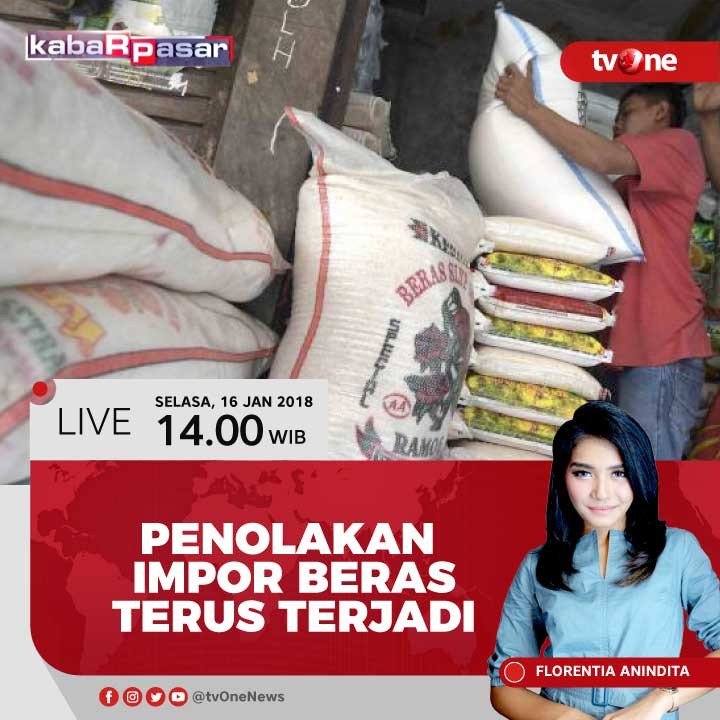 Penolakan Impor Beras Terus Terjadi.
Saksikan berita selengkapnya di Kabar Pasar, pkl 14.00 WIB LIVE di tvOne &amp; streaming tvOne connect bit.ly/2v1SKfc.
#KABARPASARTVONE