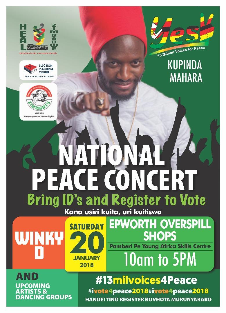 HealZim's tweet photo. Its happening this Saturday!Make a date and #Pledge4Peace
@rashidmahiya1 @NewsDayZimbabwe @P_VanDamme_EU @zppinfo @yespeace2018 @TembaMliswa @NPRCZim @ZimHRNGOForum @fortunechasi @crisiscoalition @Nmasivanda @CommMasunungure @kubatana @ZECzim @erczimbabwe @ZimRights1 https://t.co/jFbmiZvarR