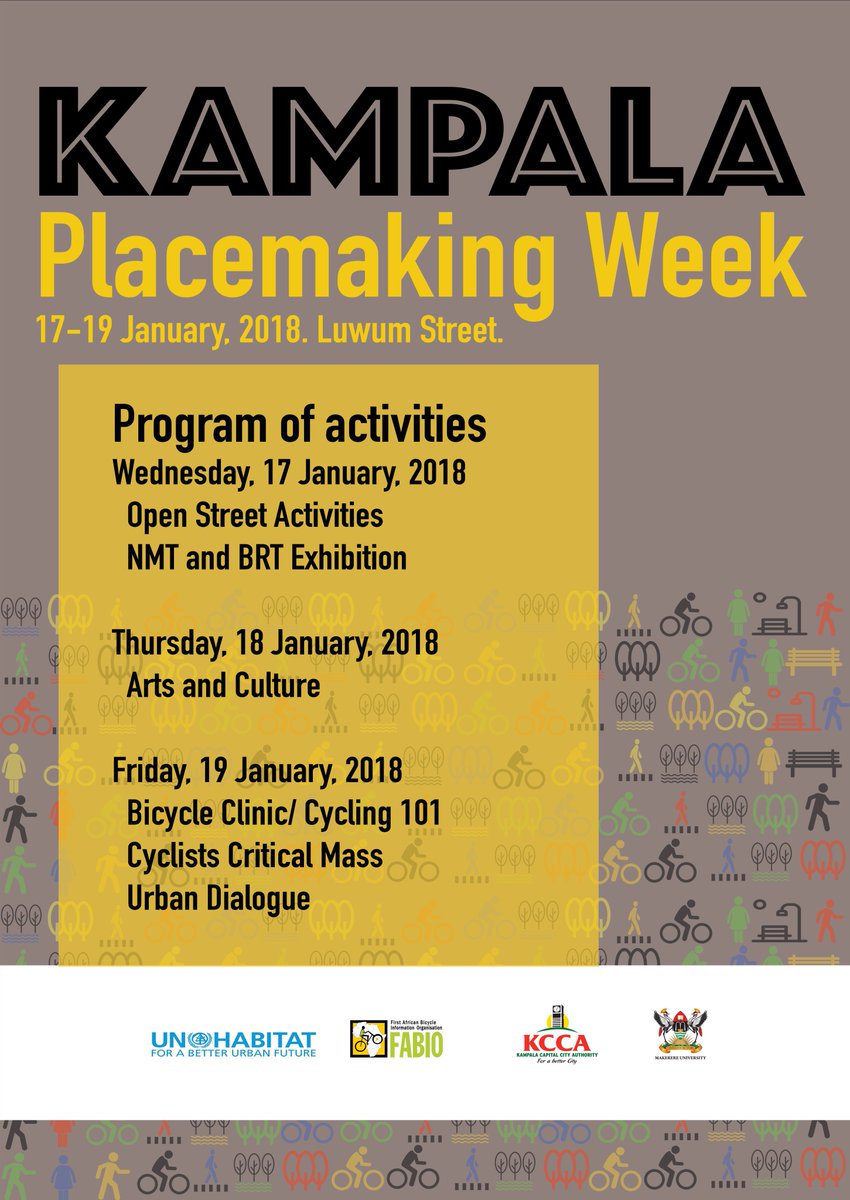 mandyug's tweet image. And this week, Kampala goes placemaking-reimagining our streets and places! @UNHABITAT @EuCyclistsFed @WCA_cycling @Leszek33 @Walk21Network @planetizen @FutureofPlaces