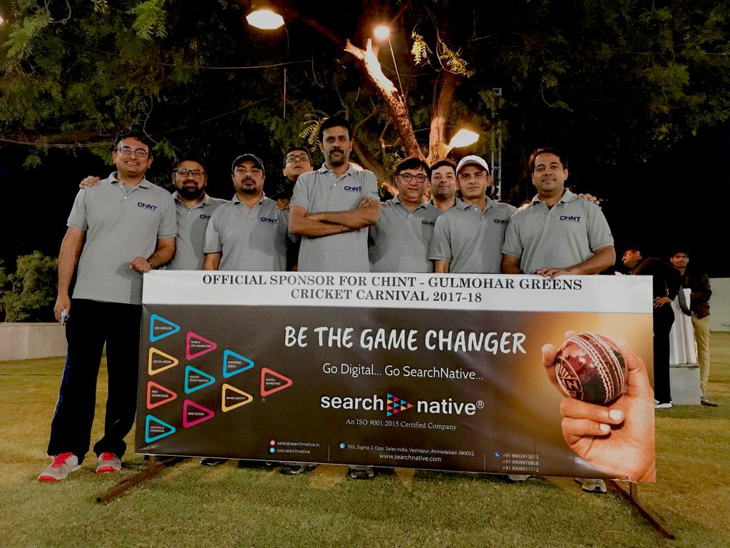 SearchNativeIn's tweet photo. SearchNative is proud to be the official sponsor for Chint – Gulmohar Greens Cricket Carnival 2017-18, held at The Gulmohar Greens - Golf & Country Club Ahmedabad. Many congratulations to the winning team. #BetheGameChanger #searchnative https://t.co/StnSNMhkSH