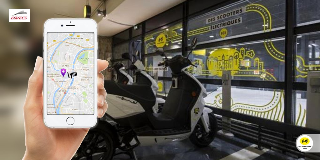 Un RDV à #Lyon? Pour vos déplacements personnels ou professionnels, empruntez un #scooterélectrique Govecs, disponible dans les parcs de stationnement @lpa_officiel + d'infos ici : bit.ly/2EKLLI2  <a href="/wattmobilenet/">Wattmobile</a> #libreservice #scooters #environnement #mobilitéélectrique