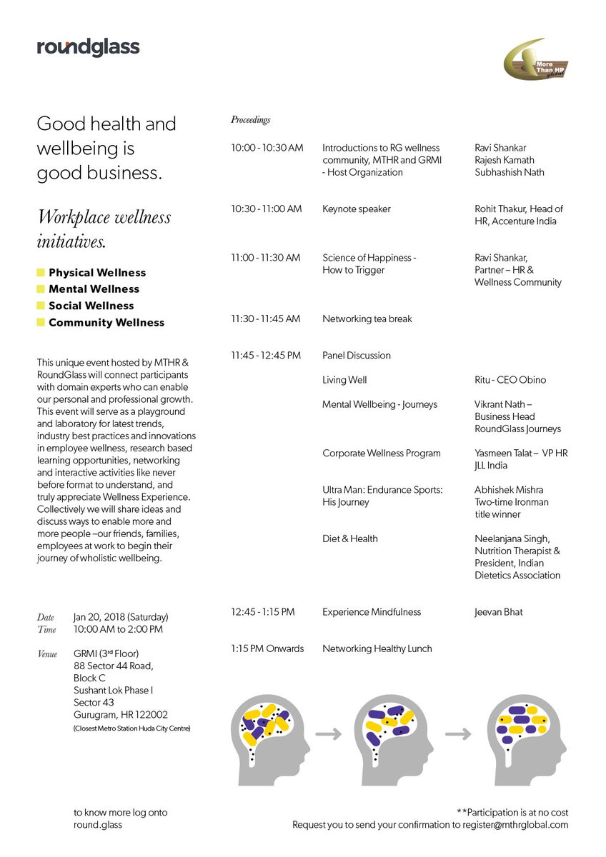 Happy to invite all Delhi / Gurgaon / Noida based #HR friends for this <a href="/MTHRGlobal/">MTHR Global</a> event in partnership with RoundGlass on Sat, 20th Jan.

As is usual there is no cost to attend  

Venue: GRM Institute, 88, Sector 44, Block C, Sushant Lok Phase I, Sector 43, Gurugram 

Pls RT