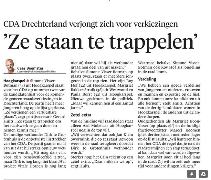 Ze staan te trappelen! zoals @SimoneBotman #2 #teamcda <a href="/nhdagblad/">Noordhollands Dagblad</a> <a href="/gemdrechterland/">gemeentedrechterland</a> #GR18