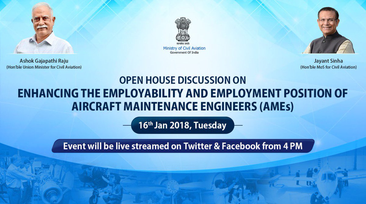 jayantsinha's tweet photo. Watch live discussion on Enhancing the Employability and Employment position of AMEs at 4 PM today. #EmployAME https://t.co/lo3qHsA0VI