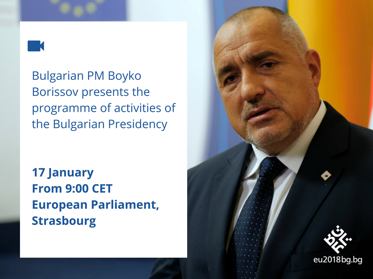 BGPermRepEU's tweet photo. Bulgarian Prime Minister @BoykoBorissov will present on Wednesday the priorities of the Bulgarian Presidency of @EUCouncill to the @Europarl_EN in Strasbourg #EU2018BG
 #FutureofEurope #YOUTH #WesternBalkans #security #stability #DigitalEconomy 
More ▶️ https://t.co/xVqtbJVLVQ https://t.co/DGfZIVWgpo