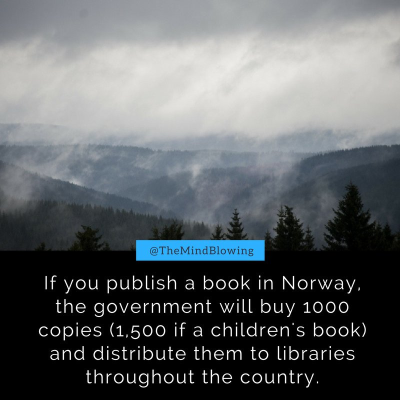 TheMindBlowing's tweet photo. Why Norway is the best place in the world to be a writer: https://t.co/l9gkrvmAJm