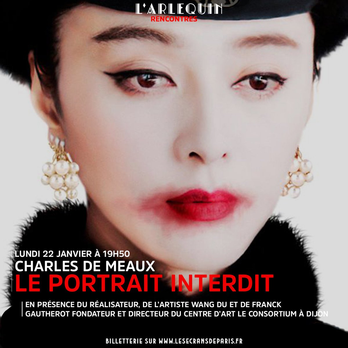 dulaccinemas's tweet photo. Rencontrez Charles de Meaux, l'artiste Wang Du et Franck Gautherot (fondateur et directeur du Centre d’art Le Consortium à Dijon) pour LE PORTRAIT INTERDIT le 22 janvier à 19h50 au @cinemarlequin #leportraitinterdit #cinema #rencontres #paris
Avec @RezoFilms https://t.co/I9BdkuZf19