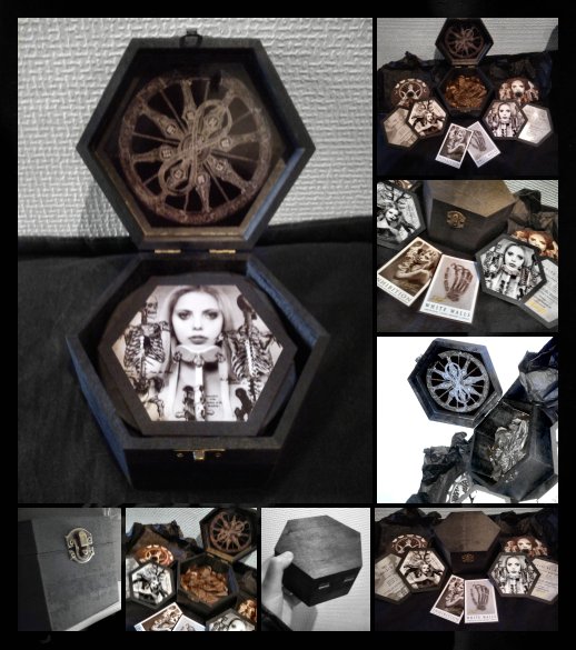 REVERSE RECORDS UK: recordsreverse.wordpress.com
>>>> FEW COPIES REMAINING !! LIMITED TO 15 COPIES
RRUK045: WHITE WALLS &amp; INHIBITION (SPLIT ALBUM) Special Edition Box Set Featuring art model: Nana RaepBlossom