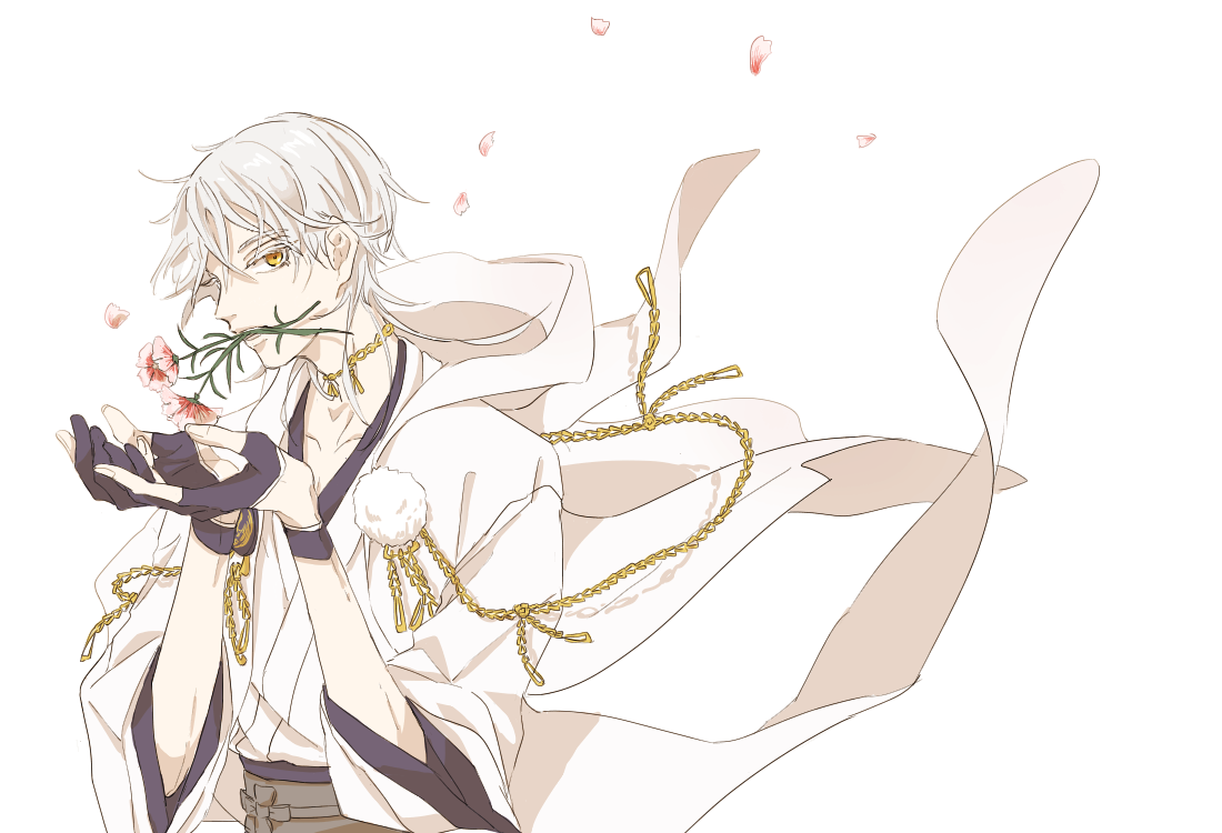 鶴丸国永(刀剣乱舞) 「花喰鳥 」|かなたのイラスト