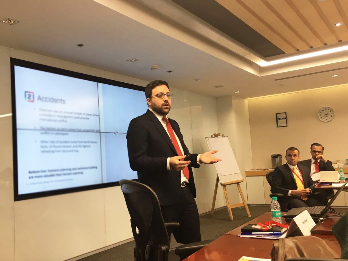 KPMGIndia's tweet photo. Neutral is the new positive. If you’re doing business in a country where politics is not bad for business, that’s pretty good in today’s geopolitical environment: @SeanPWest, @EurasiaGroup | #KPMGIndiaBLC #TopRisks2018 https://t.co/TPRKWTbG2x