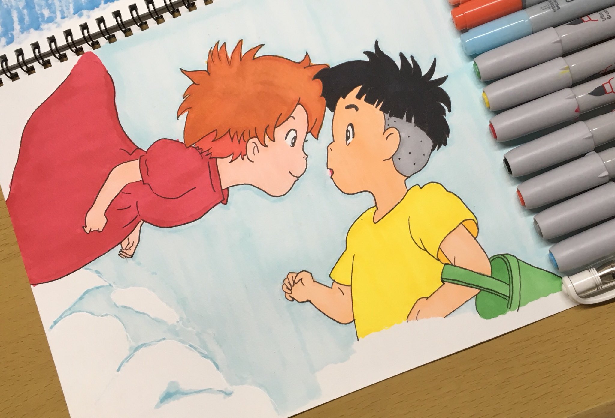 Emi Twitter ನಲ ಲ ポニョ描きました 崖の上のポニョ ポニョ 宗介 スタジオジブリ ジブリ Ghibli 模写 イラスト Illumination Drawing コピック Copic コピックチャオ ルプルーム 絵描きさんと仲良くなりたい 絵描きさんとつながりたい