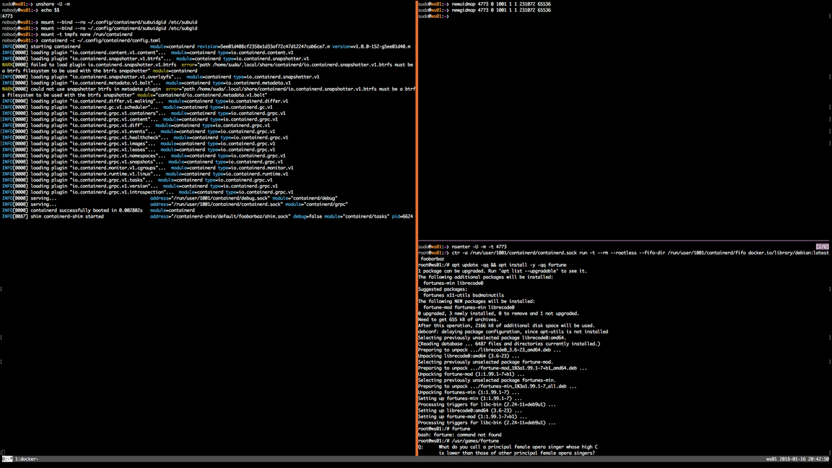 _AkihiroSuda_'s tweet image. #containerd &amp;amp; #runc without root privilege, finally

github.com/AkihiroSuda/co…