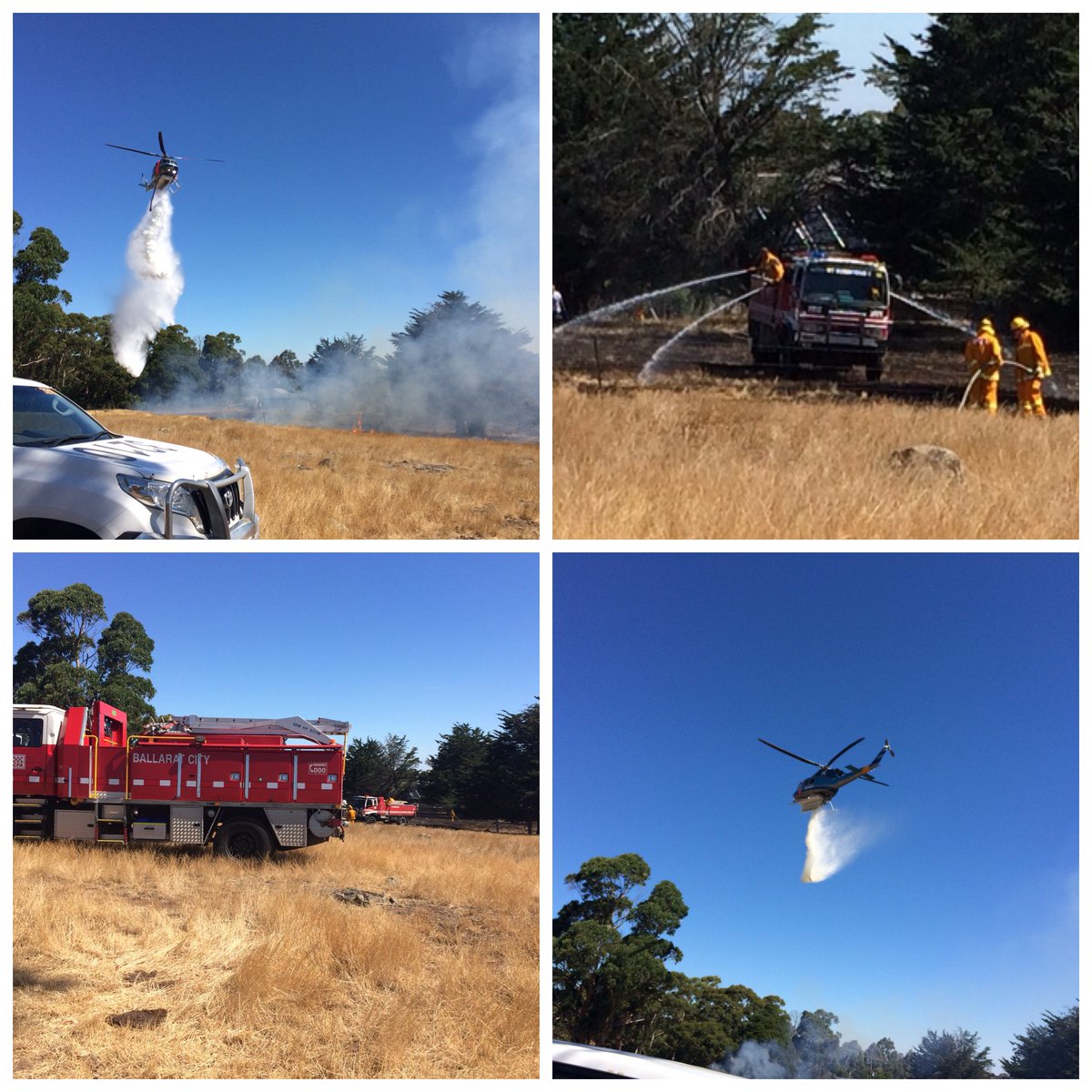 Six units incl two helicopters made for a swift response to #MtBuninyong fire today!  Great to watch volunteer #CFA_members working with career firefighters to get a positive result