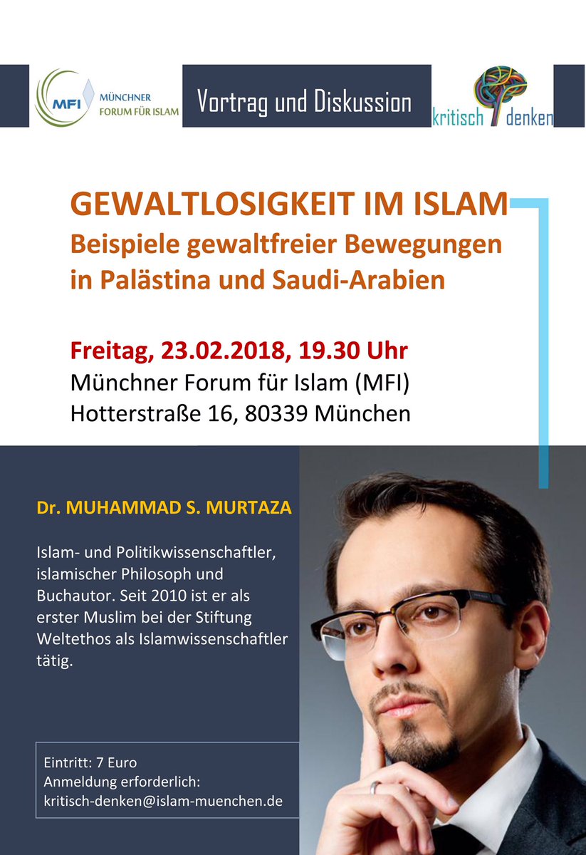 Vortrag von Muhammed S. Murteza im #MFI über Gewaltlosigkeit im Islam. Beispiele gewaltfreier Bewegungen in Palästina und Saudi-Arabien.