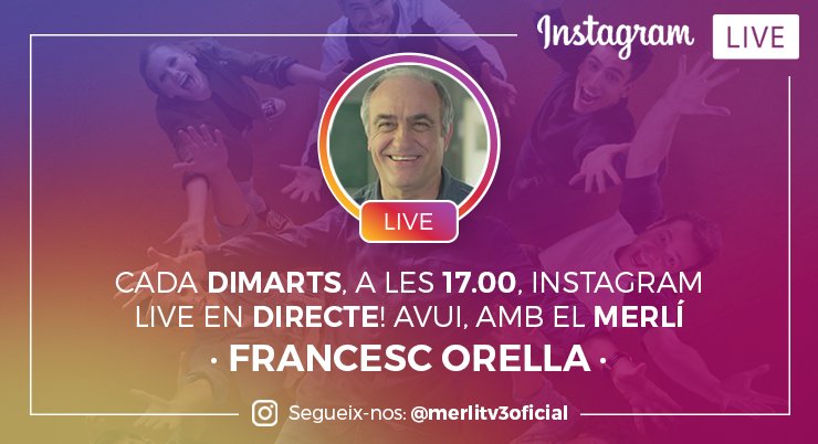MerliTV3's tweet image. Aquesta tarda, a les 17.00, no us perdeu l'Instagram Live amb el Francesc Orella, el Merlí! 😍 Encara sou a temps de fer-li preguntes 👉 ow.ly/nzy230hNYsP 👈 #MerlíTV3