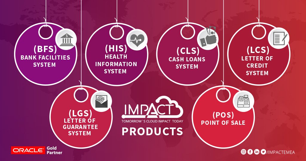 impactemea's tweet photo. IMPACT EMEA offers the choice and flexibility to meet your business requirements. 
 - HEALTH INFORMATION SYSTEM (HIS) - POINT OF SALE (POS)
- BANK FACILITIES SYSTEM (BFS) - CASH LOANS SYSTEM (CLS)
- LETTER OF CREDIT SYSTEM (LCS) - LETTER OF GUARANTEE SYSTEM (LGS)
#IMPACTEMEA https://t.co/Ia0UiXLgss