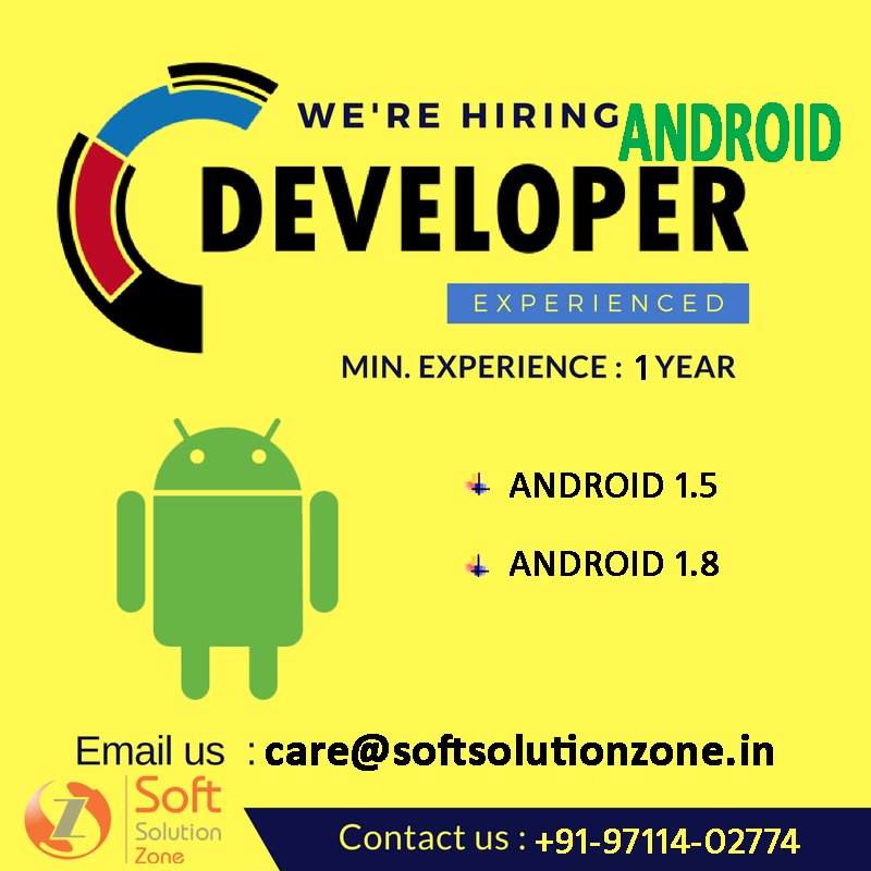 ssolutionzone's tweet photo. WE ARE HIRING ANDROID DEVELOPER 1.5 - 1.8
APPLY NOW..
HURRY UP! https://t.co/masuMBvzHO