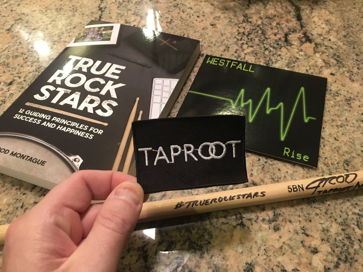 FREE TAPROOT PATCH W “TRUE ROCKSTARS” BOOK PACK! Order yours for only $19.99 plus shipping - link in bio. Comes w drum stick &amp; WestFall EP!