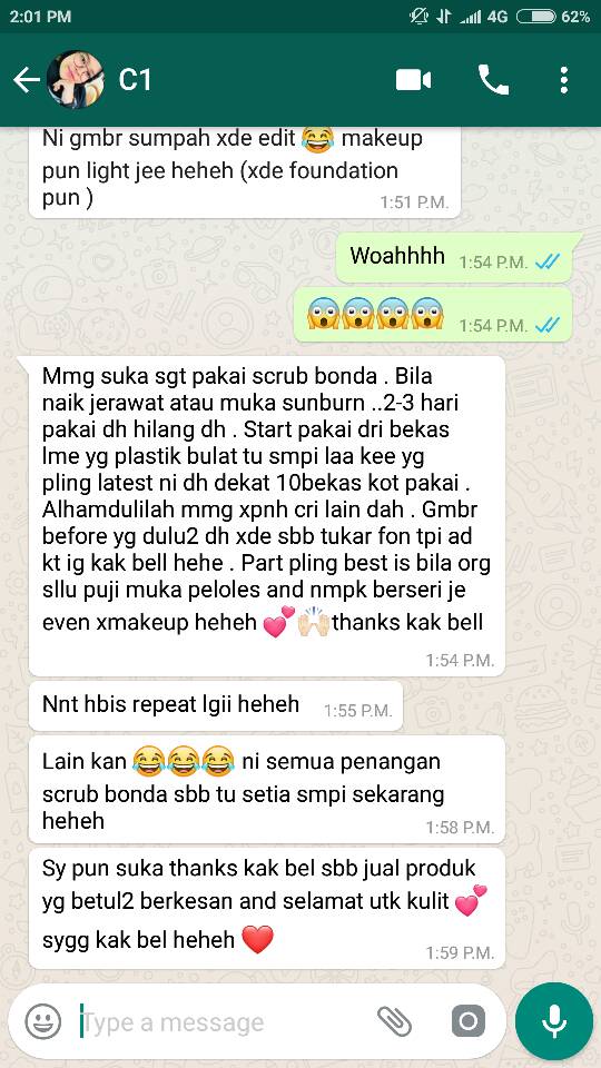 scrub_bonda's tweet photo. TAHU TAK DARI TAHUN 2016 SAMPAI SEKARANG 2018 DIA SETIA DENGAN #SCRUBBONDA 👏👏.  ALWAYS REPEAT !! 

Taraaa, tengok la hasilnya ❤️❤️❤️ https://t.co/SLNOa1kjEm