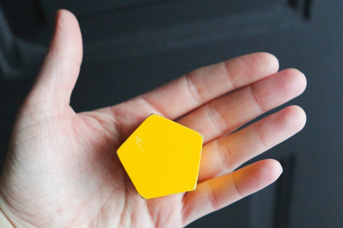 He was smart, putting together things we wouldn't have expected. He found a little yellow block and thought it was an octogon, until we explained the number of sides on different shapes and that his block had five. He then proudly carried it around to show people his pentagon./6