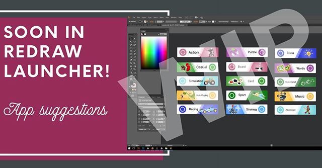 redrawkey's tweet image. SOON in our #launcherapp, you’ll be able to see app suggestions from ALL these categories! #WIP by @mihaigabrian in #adobeillustrator •
•
•
•
•
#redrawapps #redrawlauncher #banners #ui #mobileui #workinprogress #artwork #digitalart #tmeartists #r… ift.tt/2mJLjmU
