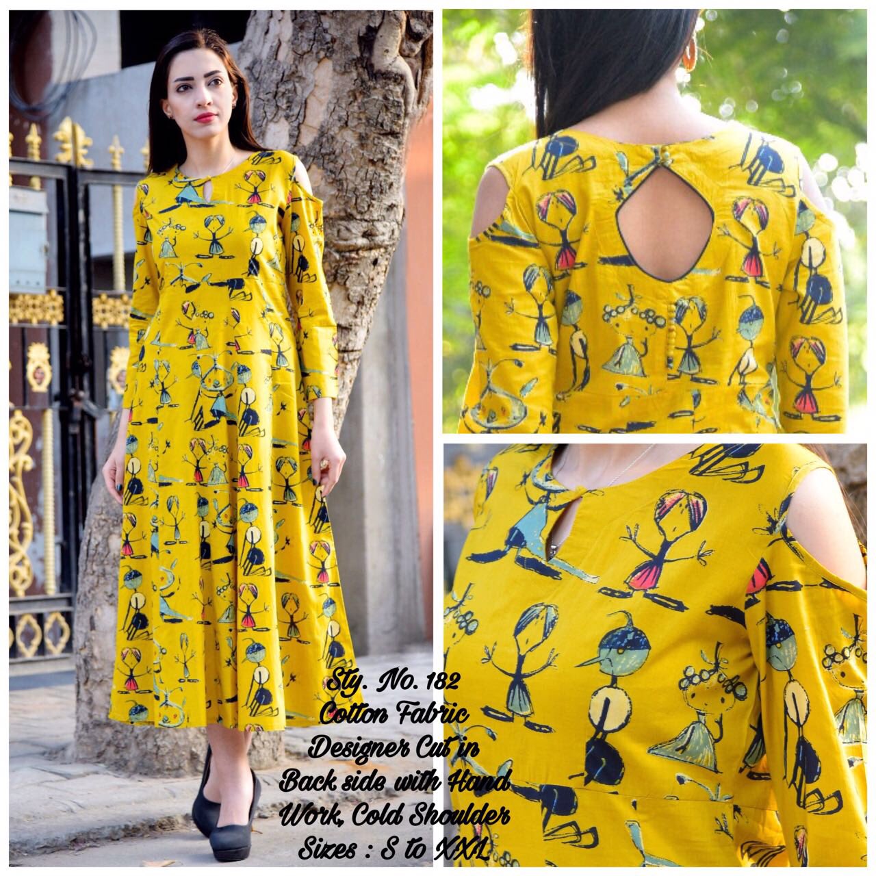 Buy Mona Design Studio Rayon Fabric Printed Round Neck Short Kurtis for  Women Top Dresses Kurti for Girls & Ladies-XXL|Yellow Online at Best Prices  in India - JioMart.