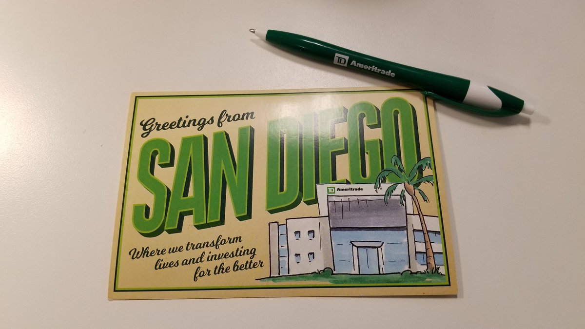 Everyone loves to get postcards! Today is my turn to hear from another @TDAmeritrade Associate committed to our clients. I like to think it included a little southern California sunshine, too. ☀️ #tranforminglives #BetterBeginsHere #winterinNebraska ❄