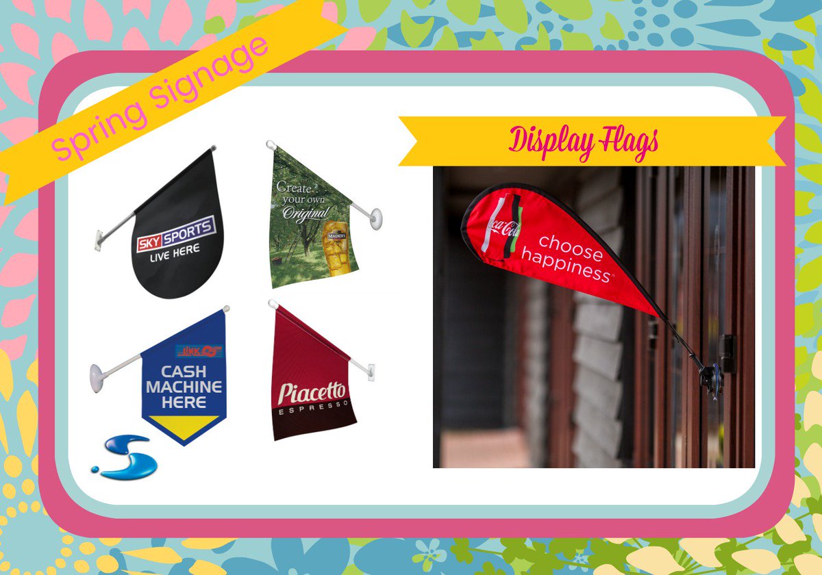 Signwaves_Ltd's tweet image. Small flags with a BIG impact! With a choice of wall or window mounting, these flags can draw attention from a distance and create interest through movement in the breeze. Plain or printed options available ow.ly/o9yo30hHbvA 
#springsignage #signwaves #displayflags
