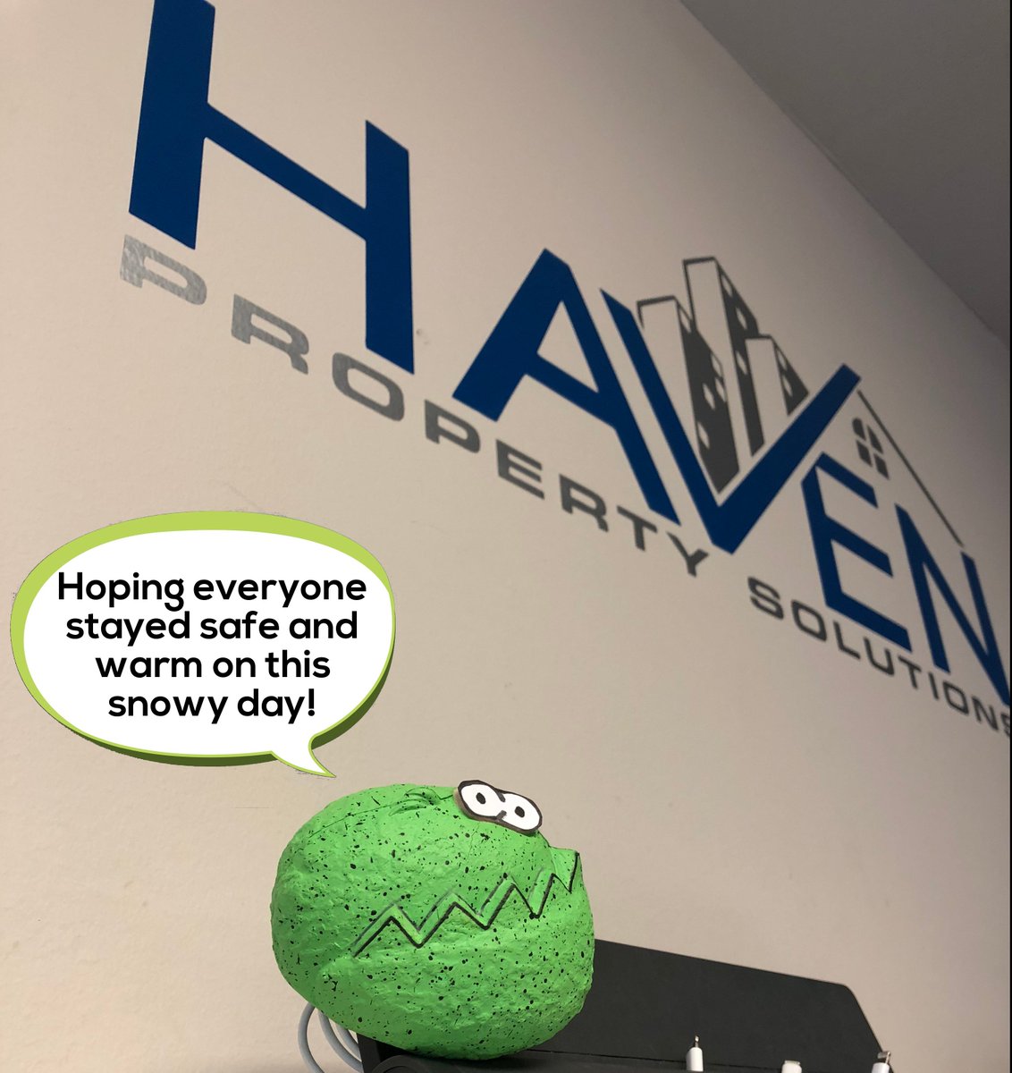 Some lovely words from our moldy mascot, Melvin: #SnowDay