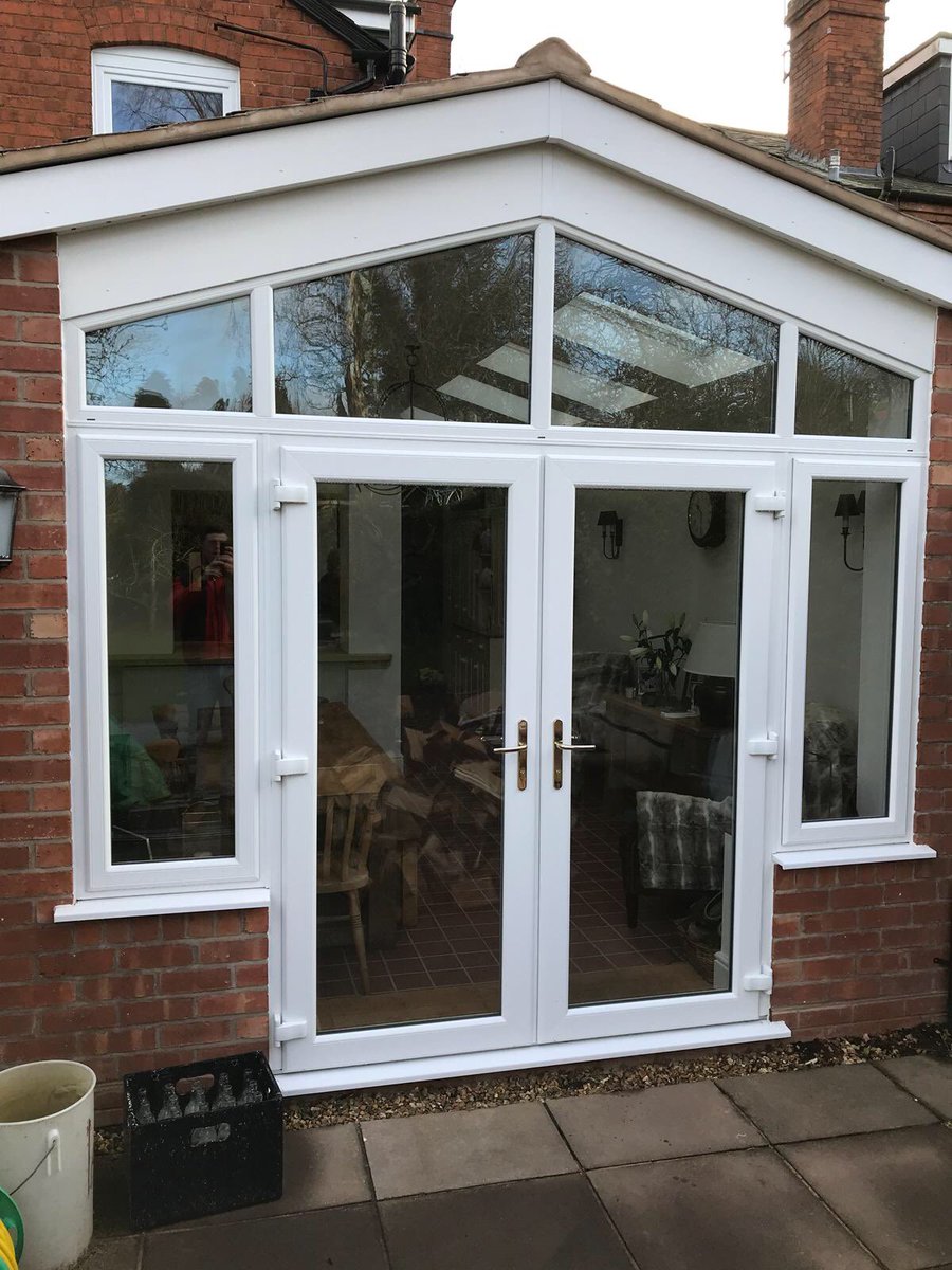 BirminghamGlass's tweet photo. A set of French Doors and a Triangular Shaped Window complete this warm and welcoming rear extension. For all your double glazing requirements give Birmingham Glass Services a call - 0121 477 9799 #birminghamglass #birminghamwindows #frenchdoors #doubleglazing https://t.co/m4SY2oFaBJ