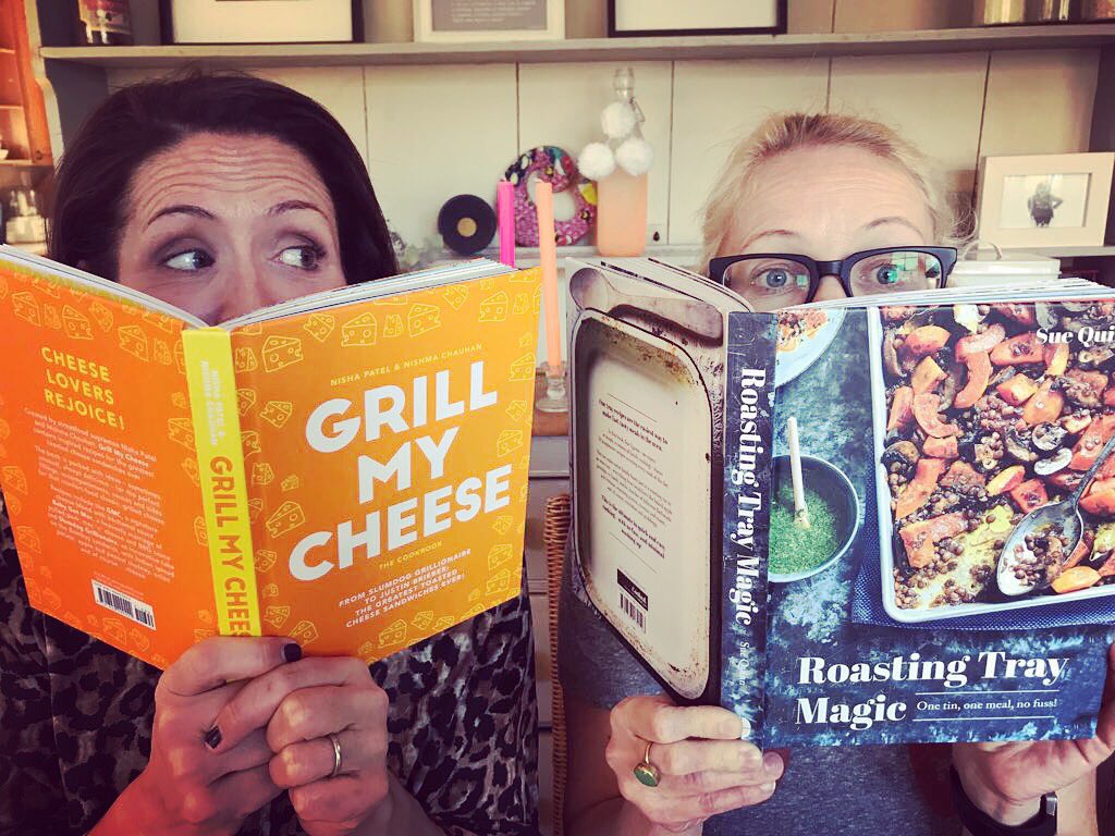 This week we’re loving these fab cook books - shove-it-all in gem from Sue Quinn “Roasting Tray Magic” and equally flippin’ delicious is this mouth-watering slice of heaven from the divine duo Nisha Patel &amp; Nishma Chauhan <a href="/Grill_my_cheese/">Grill My Cheese</a> We say a gigantic greedy YES PLEASE!