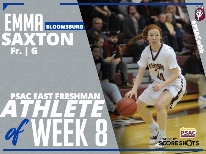 #PSACwbb🏀 East Freshman of Week 8: <a href="/GoBUHuskies/">Bloomsburg Huskies</a> Emma Saxton