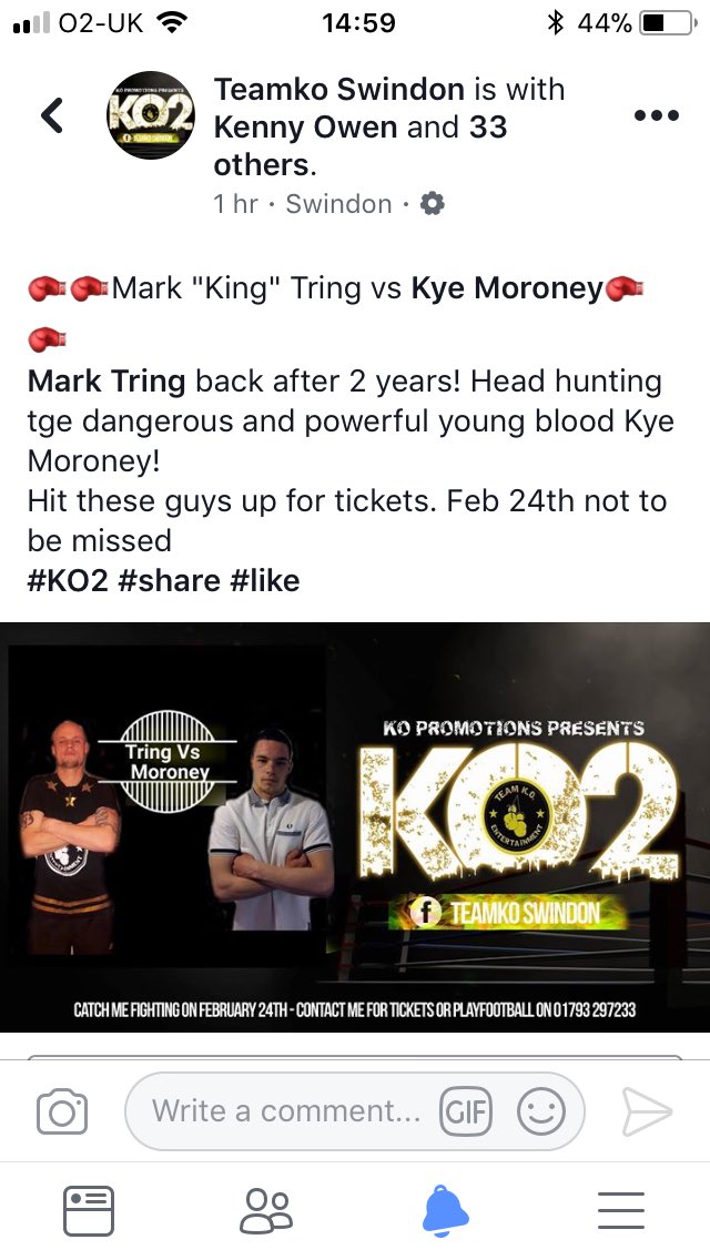 💥My next boxing match is 24th February!!!💥 
Come out for a great evening of boxing and entertainment!! 
 I’m training hard to get another big victory. 
Grab your tickets fast from me and support #TeamTring 
Message me if interested 👊🏼👊🏼