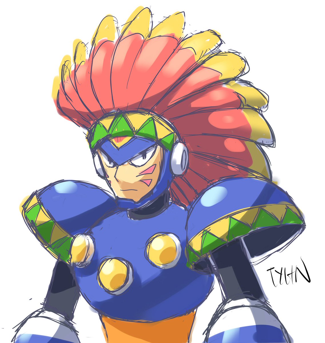 tyhn04's tweet photo. try to draw tomahawk man
#megaman #tomahawkman #rockman #rockman6 https://t.co/gfbTAUnuyO