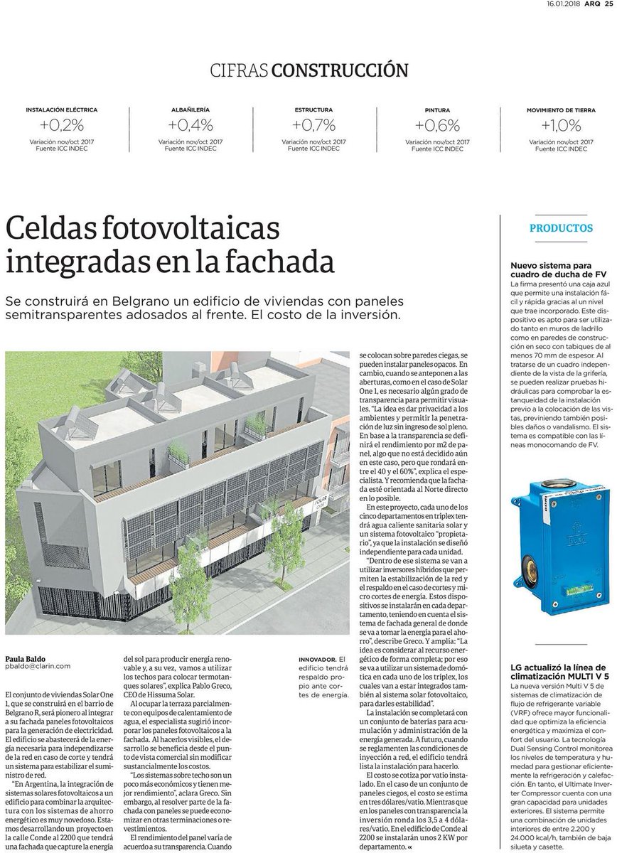 GFPRENSA's tweet image. #BuenMartes #arquitectura #Sustentable #ahorroenergético #fachada #solar #solarpower Vidrios que producen energía en un edificio de Belgrano -  clar.in/2D9A51b