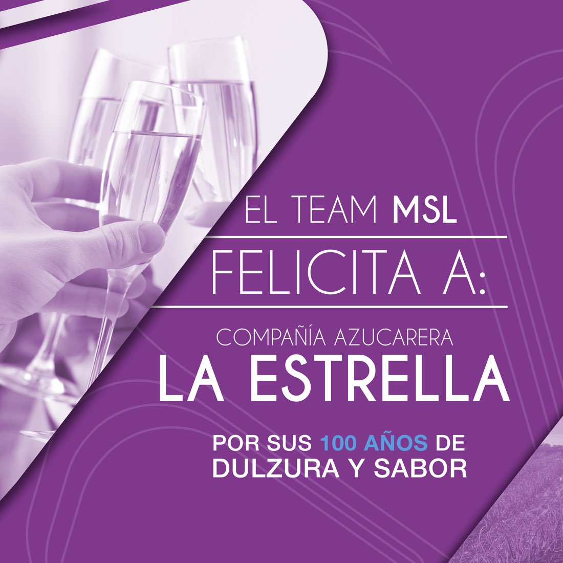 mslpanama's tweet photo. Felicitamos a nuestro cliente @GrupoCalesa por los 100 años de fundación de la Compañía Azucarera La Estrella ¡Cien años de dulzura, un siglo de sabor! https://t.co/rNOlaLLfxv