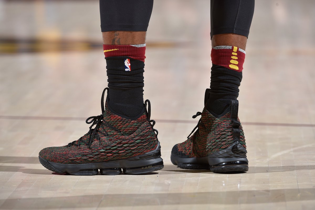 lebron 15 multicolor on feet