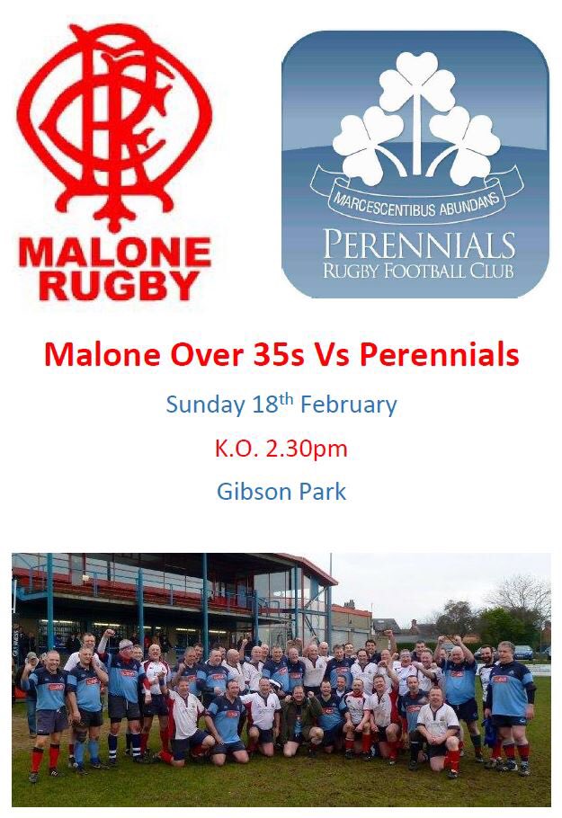 Perennialsrfc's tweet photo. Next match is on Sunday 18th February against @MaloneRFC Kick-off is 2:30pm at Gibson Park. All players needed! 🏉🍺 https://t.co/kw9zAstBKP