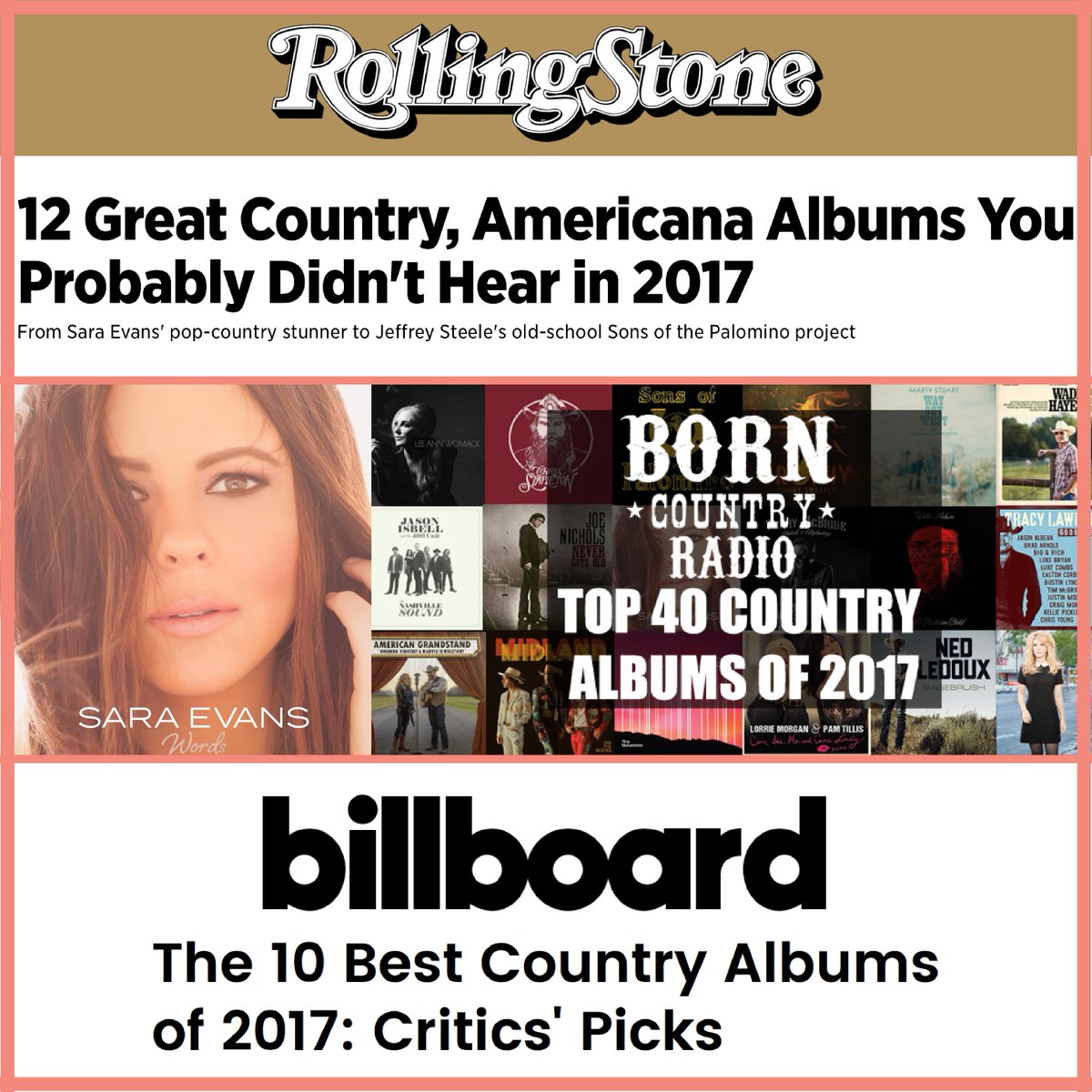 saraevansmusic's tweet photo. I’m so proud of this record and thankful to be included on these “Best of 2017” lists! 💕 #Words is the first release on my own record label Born To Fly Records and is truly the album of my lifetime. 🎶 https://t.co/8BOAaEshjM https://t.co/GcX8c2NqGp