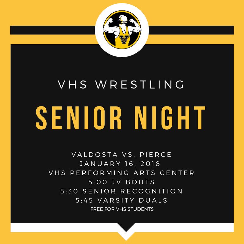 Calling all Cats! Please retweet! Let's #PACKthePAC tonight for our seniors! VHS students get in free! @vhswildcats @vhsbasketball01 @GoValdostaCats