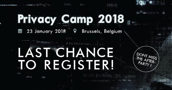 edri's tweet photo. You have until Friday to register for #PrivacyCamp18! Don't miss our interesting sessions on #privacy #uploadfilters #fakenews #statehacking #encryption #surveillance #security and our after-party! https://t.co/8Vj7acF0lG https://t.co/p3pvGn01WT
