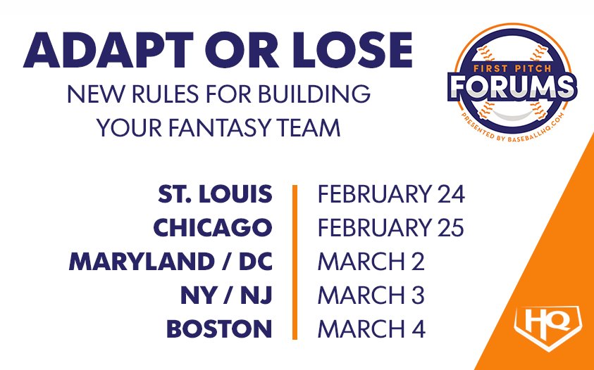 BaseballHQ's tweet photo. Join us this spring!
Details on #FirstPitchForums: https://t.co/nIjNZweOoa https://t.co/dWAQxkXwhn