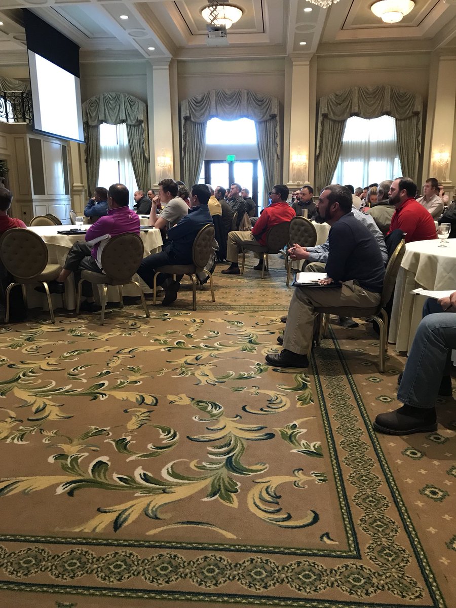 NavyPack's tweet photo. Nice crowd of 80+ at the Triangle Turfgrass Pesticide conference sponsored by Green Resource. #greenresource #siteone https://t.co/grOi3FZZ9i