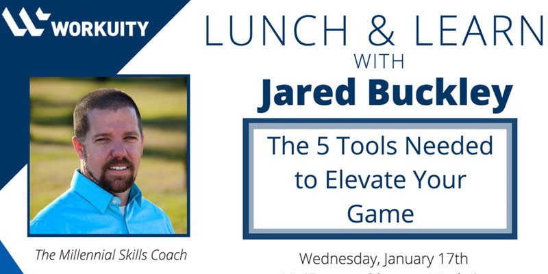 workuity's tweet image. Be sure to join our Lunch &amp;amp; Learn with @jaredbuckley tomorrow! He will be going over 5 tools needed to elevate your game in 2018. Get your tickets: bit.ly/LunchLearnJare… 

#entrepreneur #EmotionalIntelligence #performancehacks
