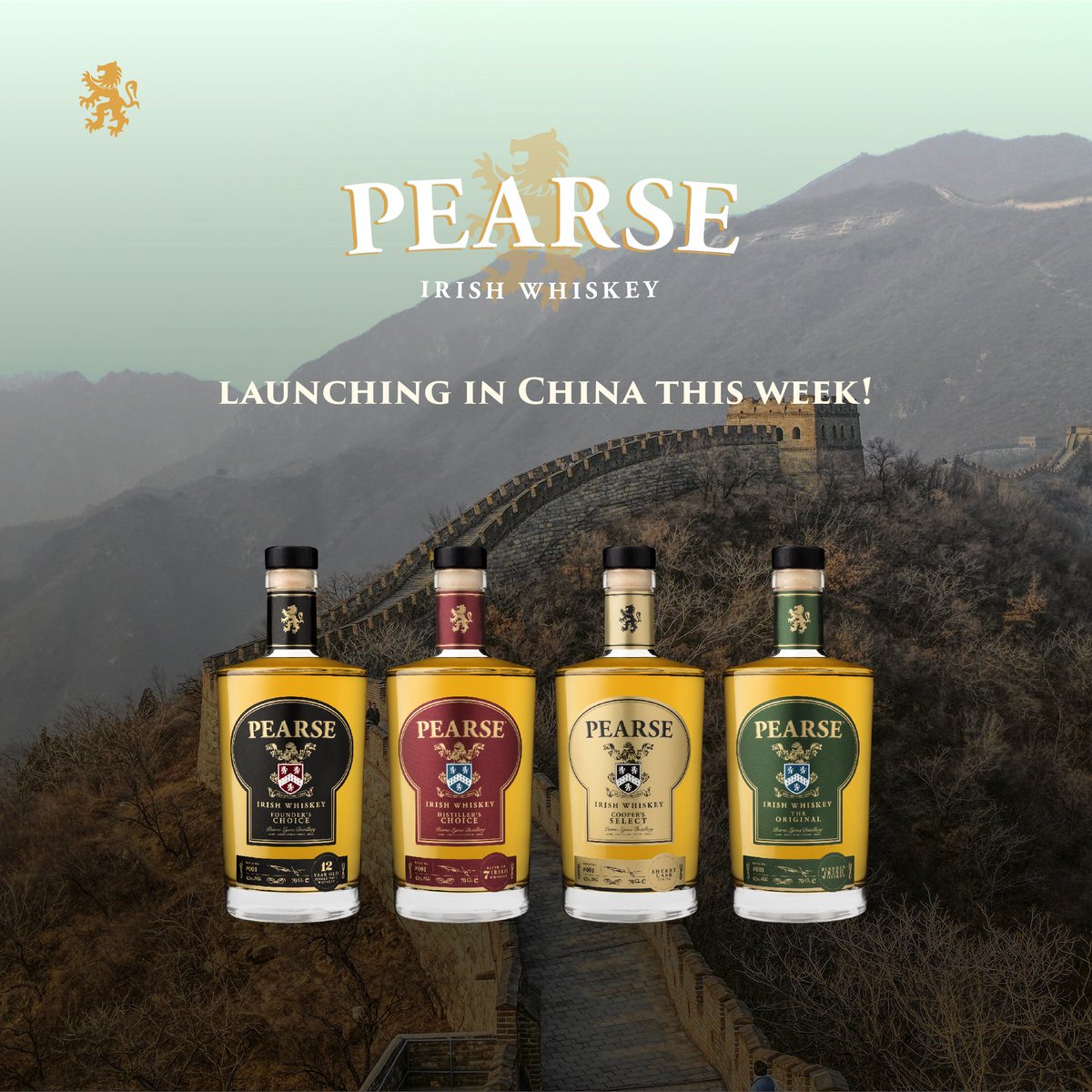 PearseWhiskey's tweet photo. Great News!! 
Pearse Whiskey has arrived in China and we have launch events going on all week! Our team have traveled to China for this celebration! Watch this space for more updates on our exporting of Pearse Whiskey. https://t.co/YZfLMDrKnQ