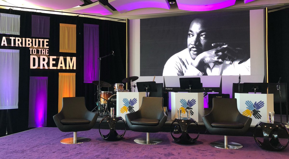Northeastern's tweet photo. Doors are open! Join us for ‘A Tribute to the Dream” with a discussion of perceptions of race in media and culture at 12 p.m. on the 17th floor of East Village. Lunch will be served. https://t.co/Jy5jmoHgtg