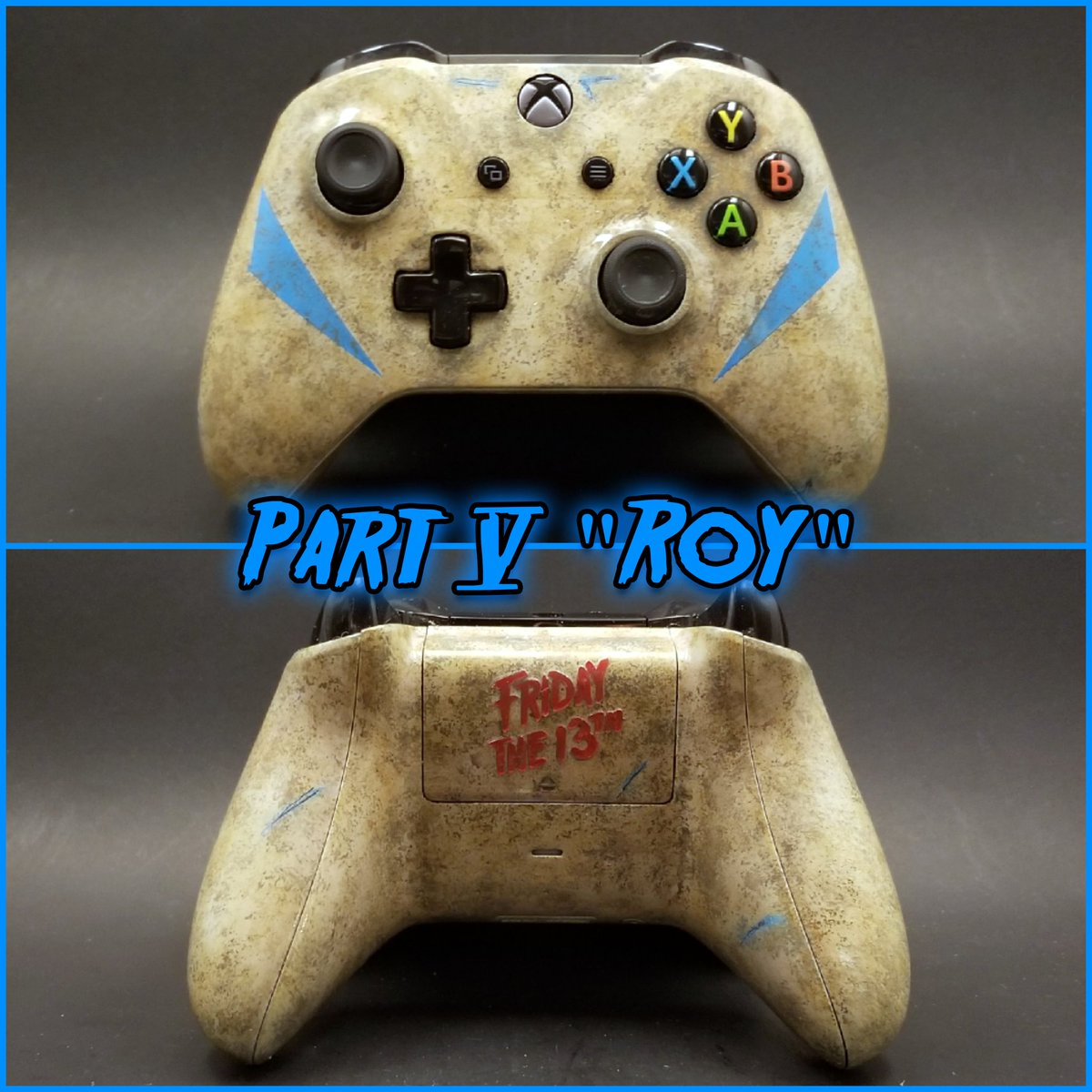 ANKFCustoms's tweet photo. The new and improved Part VI "Roy" controller!! Whatcha think? Even got the ghost middle chevron there. @Friday13thGame @Randygbk @weskeltner @Rontao13 @kanehodder1 @IllFonic @F13thFranchise @THETomSavini https://t.co/zETJzAEQwp